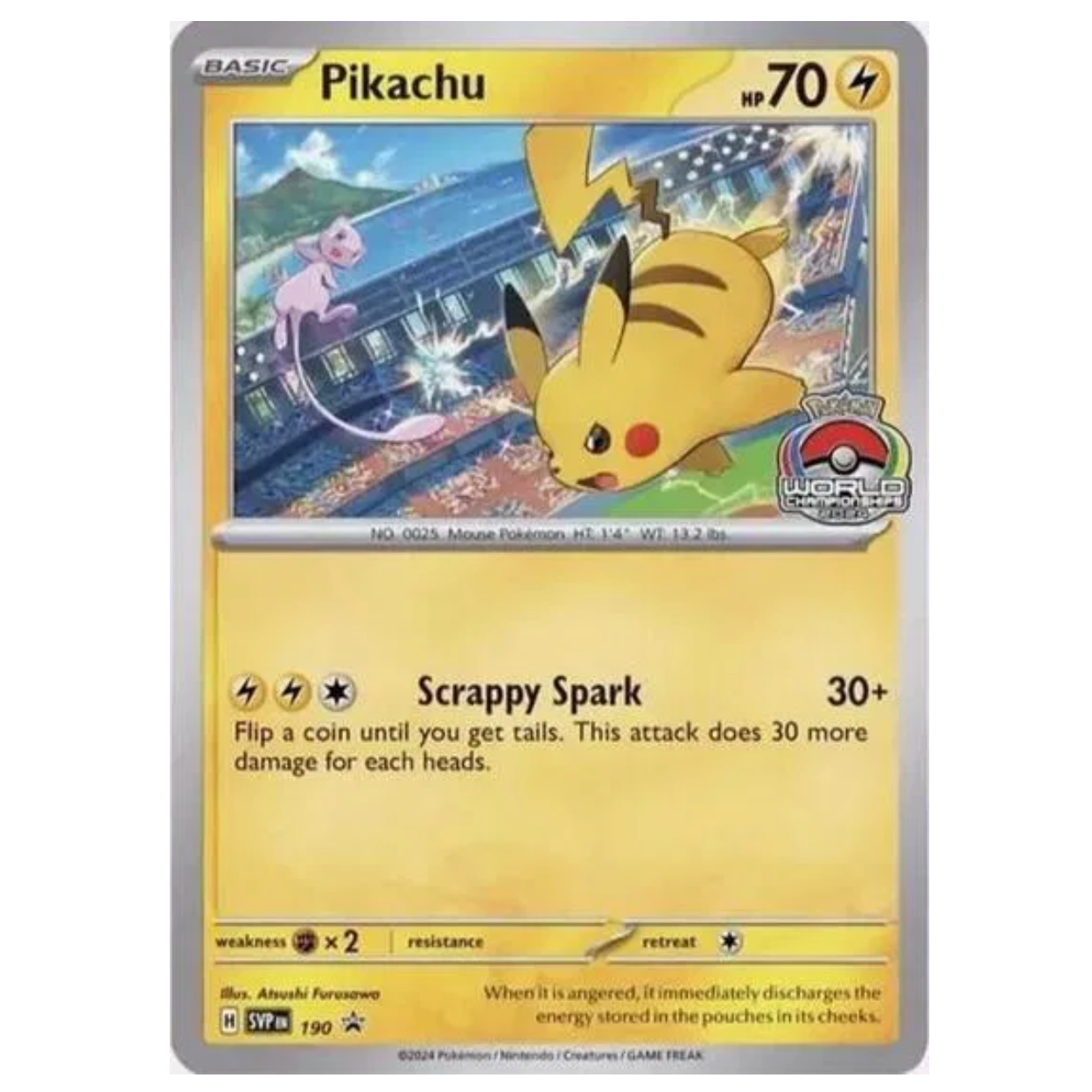 Pokemon TCG Pikachu World Championship 2024 Promo 190 *Sealed*