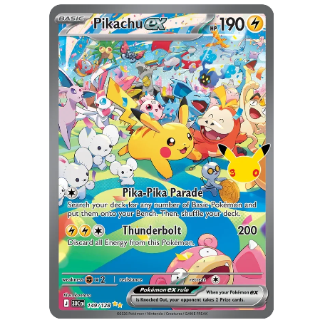 Pokemon TCG Pikachu ex 30th Anniversary 149/128