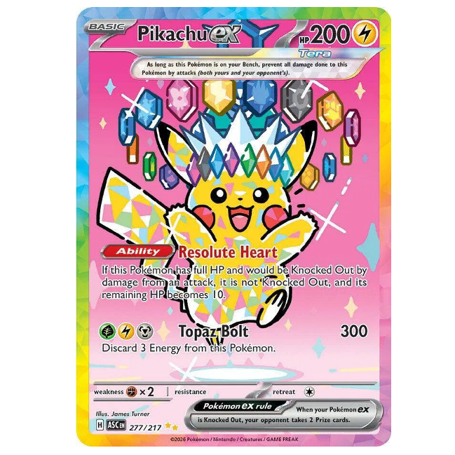 Pokemon TCG Pikachu ex Ascended Heroes 277/217