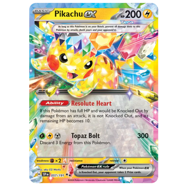 Pokemon TCG Pikachu ex Surging Sparks 057/191