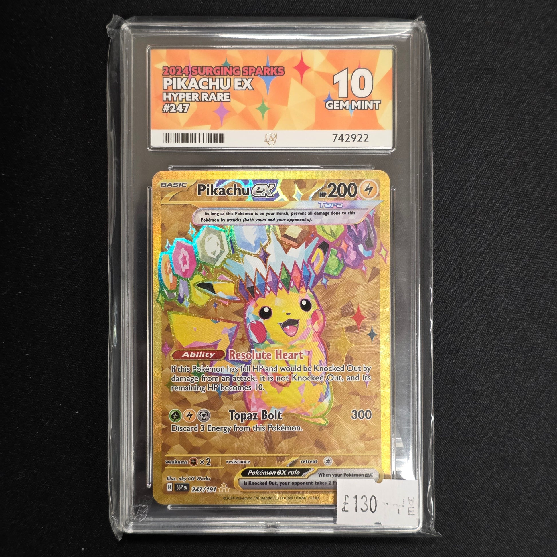 Pokemon TCG Pikachu ex Surging Sparks 247/191 (Ace 10)