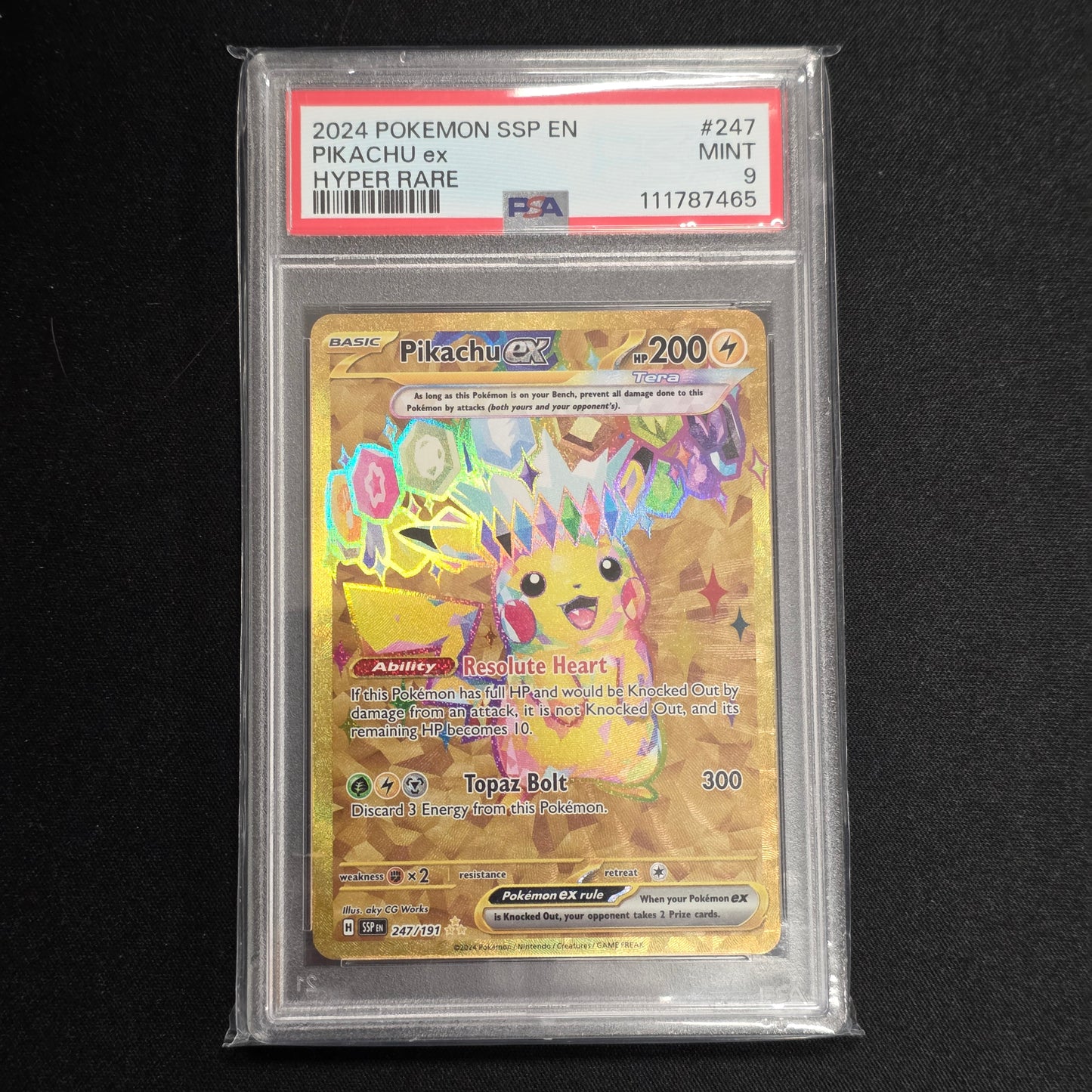 Pokemon TCG Pikachu ex Surging Sparks 247/191 (PSA 9)