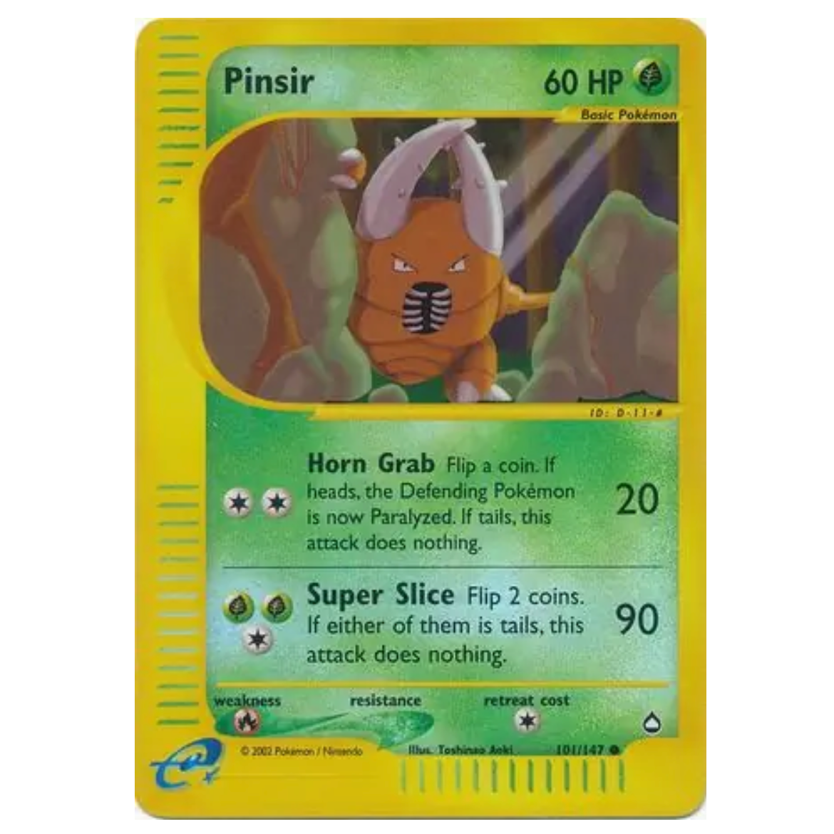 Pokemon TCG Pinsir *Reverse Holo* Aquapolis 101/147