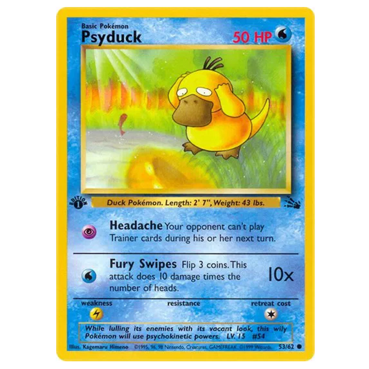 Pokemon TCG Psyduck 1st Edtion Fossil 53/62
