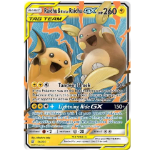 Pokemon TCG Raichu & Alolan Raichu GX Unified Minds 152/236
