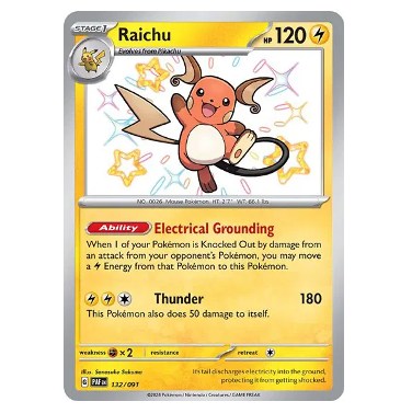 Pokemon TCG Raichu *Baby Shiny* Paldean Fates 132/091