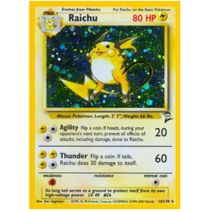 Pokemon TCG Raichu Base Set 2 16/130