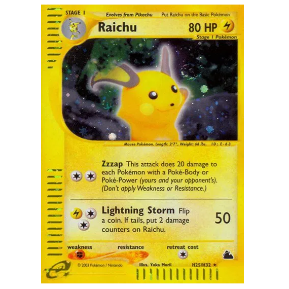 Pokemon TCG Raichu *Holo* Skyridge H25/H32