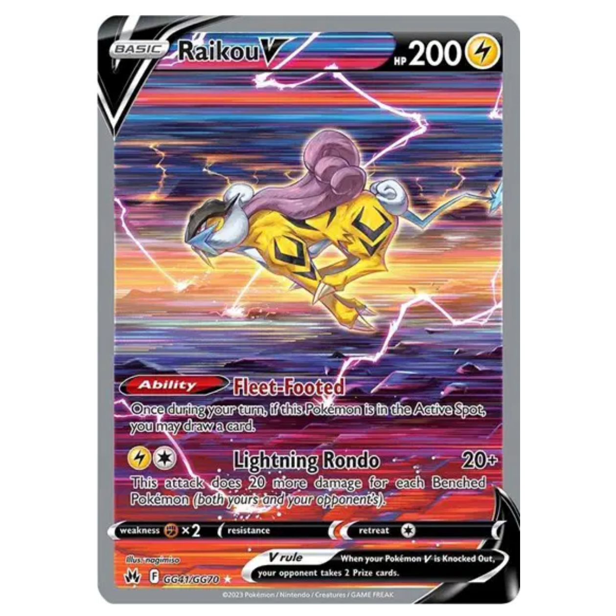 Pokemon TCG Raikou V Crown Zenith GG41/GG70