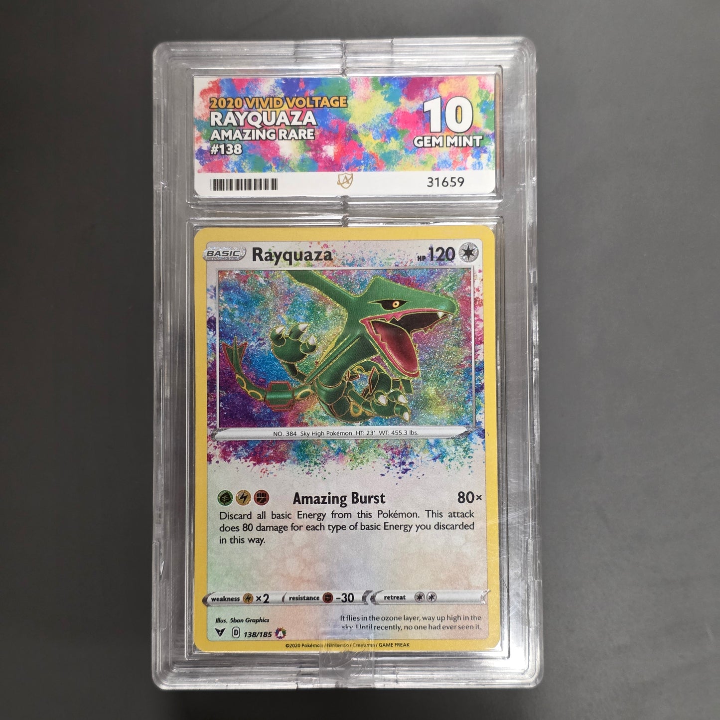 Pokemon TCG Rayquaza *Amazing Rare* Shining Fates 138/182 (Ace 10)
