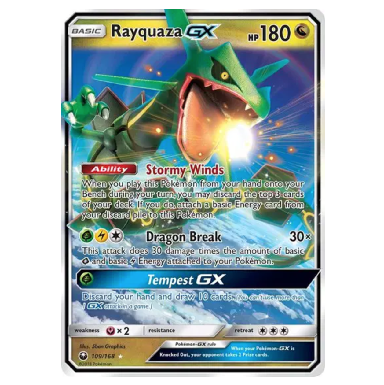 Pokemon TCG Rayquaza GX Celestial Storm 109/168