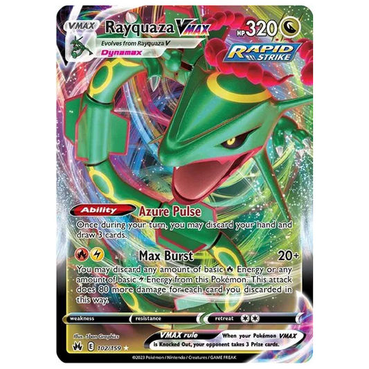 Pokemon TCG Rayquaza VMAX Crown Zenith 102/159
