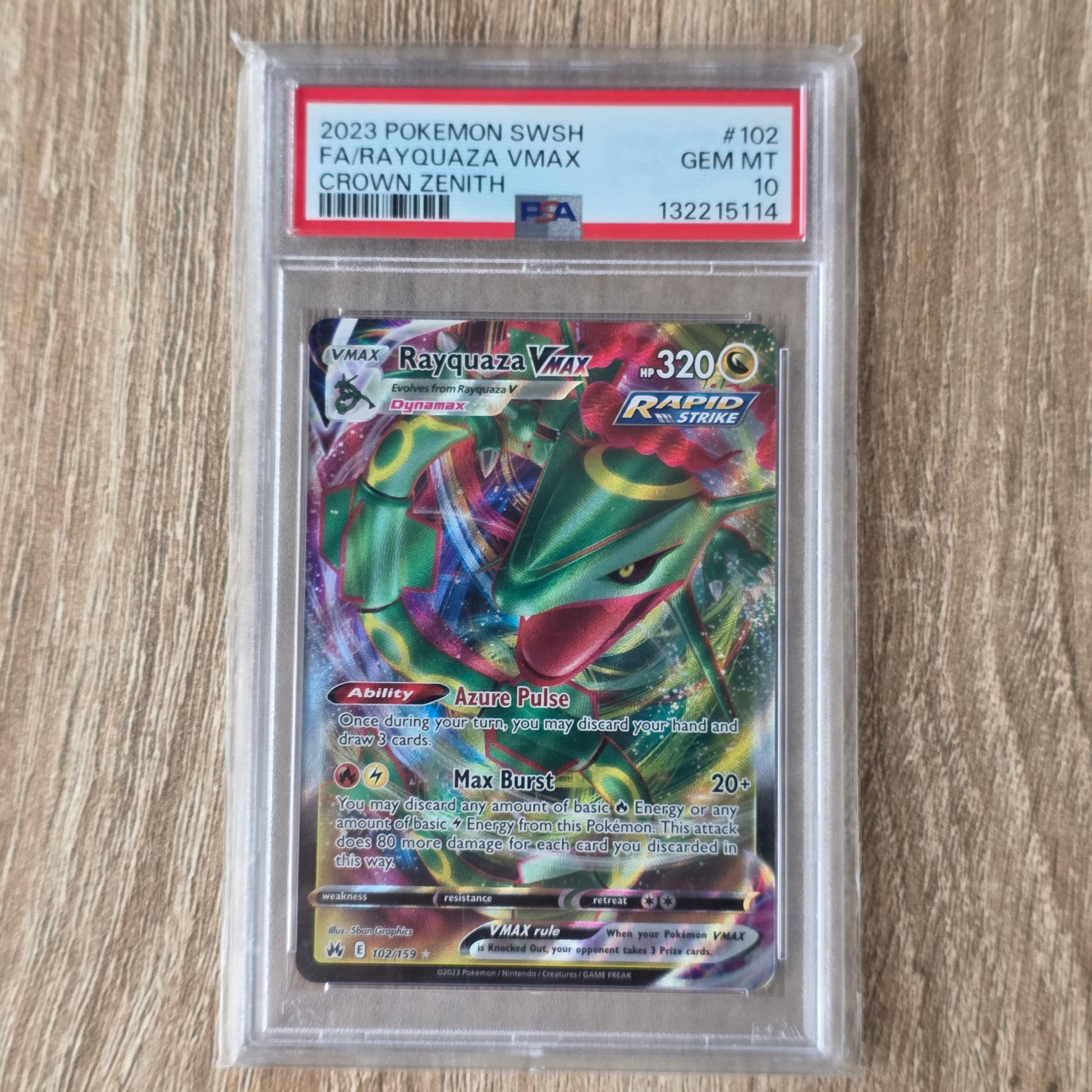 Pokemon TCG Rayquaza VMAX Crown Zenith 102/159 (PSA 10)