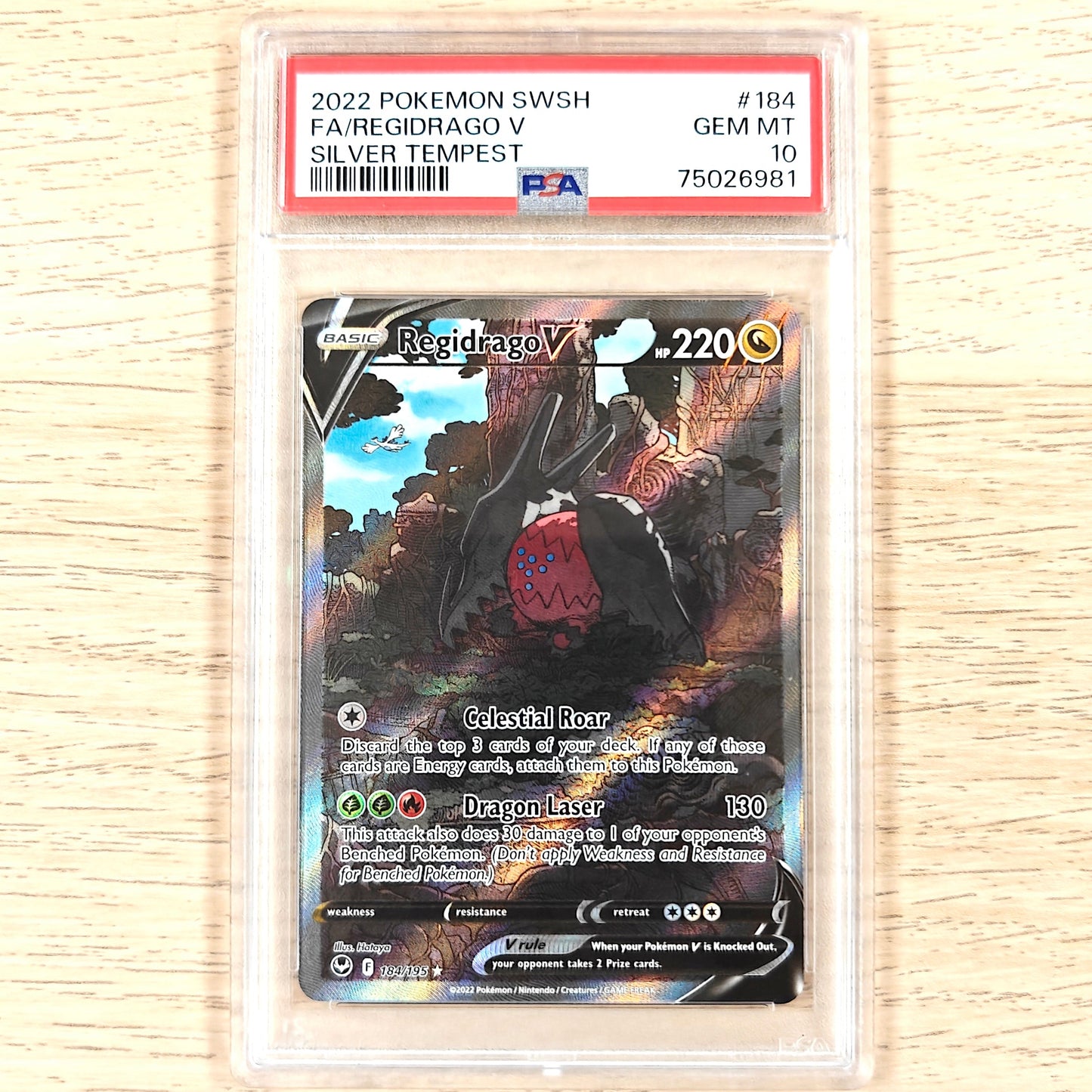 Pokemon TCG Regidrago V Silver Tempest 184/195 PSA 10