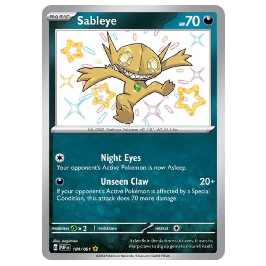 Pokemon TCG Sableye *Baby Shiny* Paldean Fates 184/091