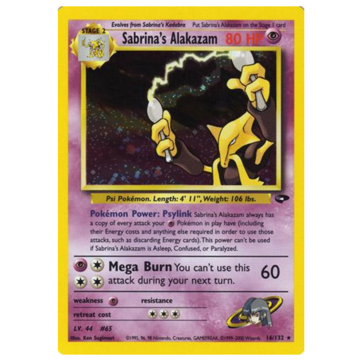 Pokemon TCG Sabrina's Alakazam Gym Challenge 16/132