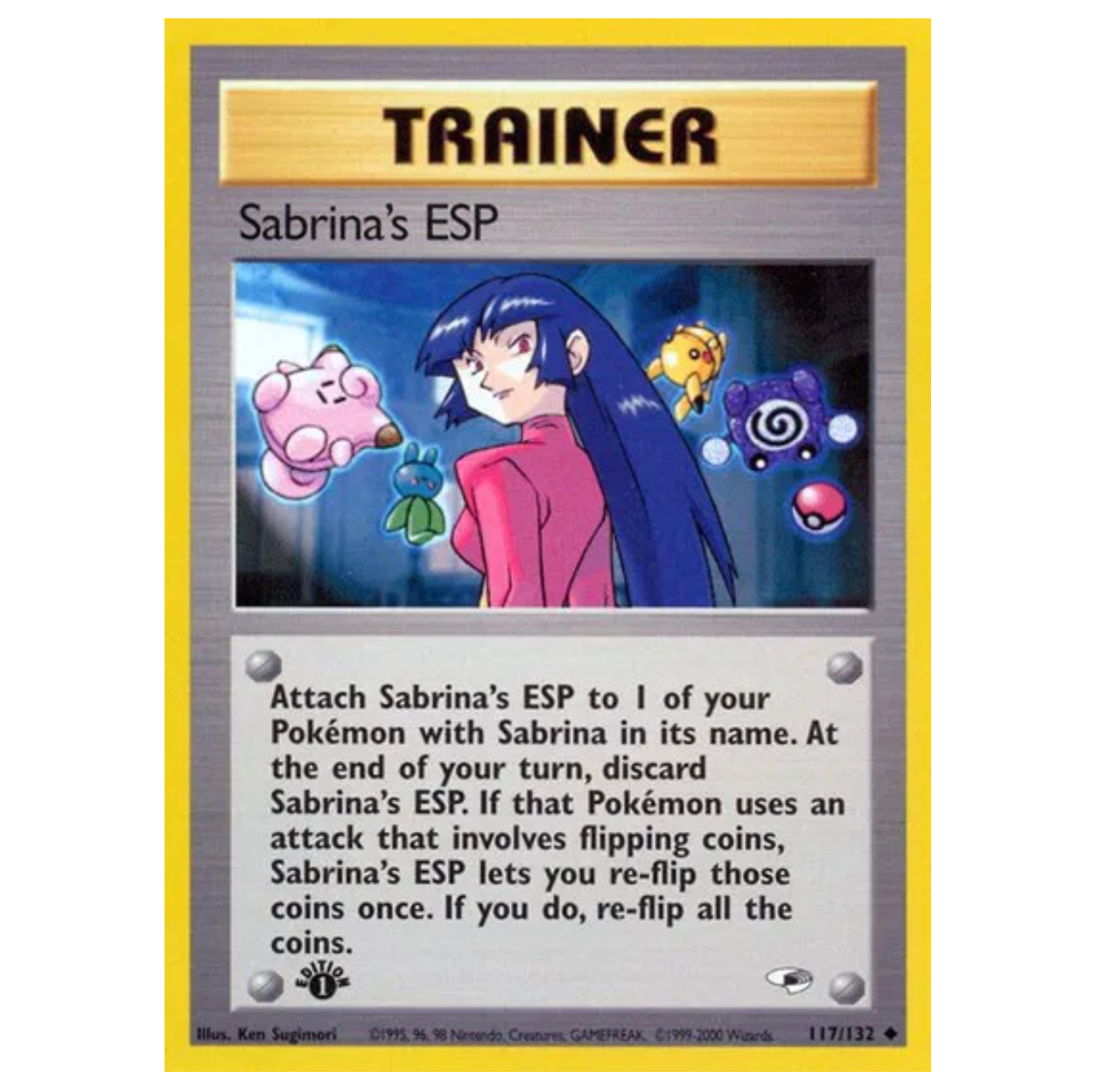 Pokemon TCG Sabrina's ESP 1st Edition Gym Heroes 117/132