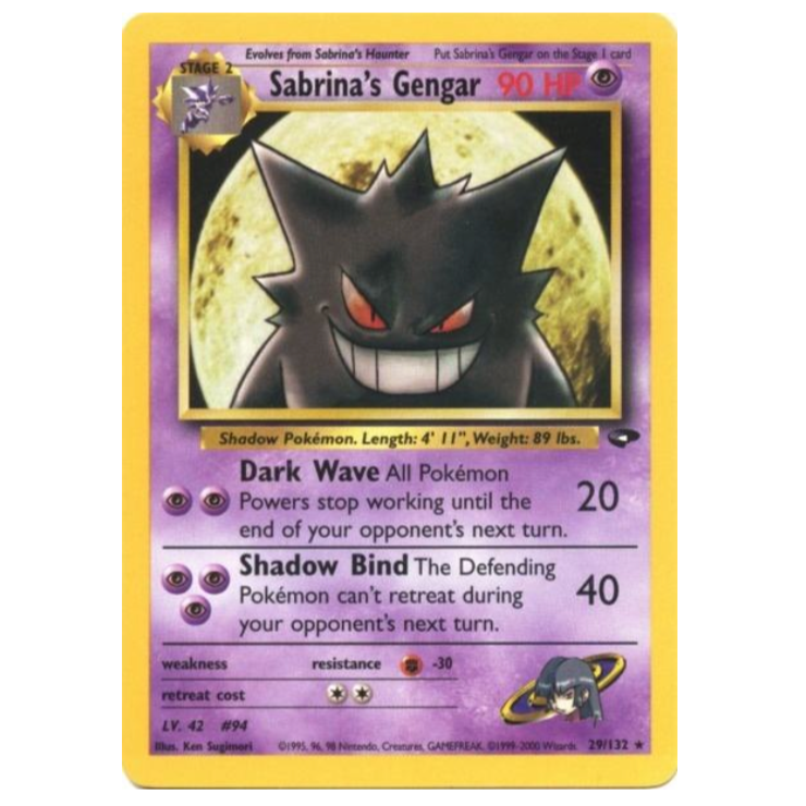 Pokemon TCG Sabrina's Gengar Gym Challenge 29/132