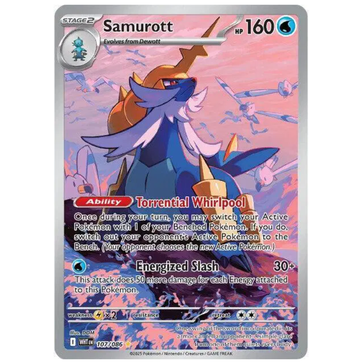 Pokemon TCG Samurott White Flare 107/086