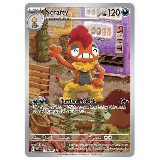 Pokemon TCG Scrafty White Flare 139/086