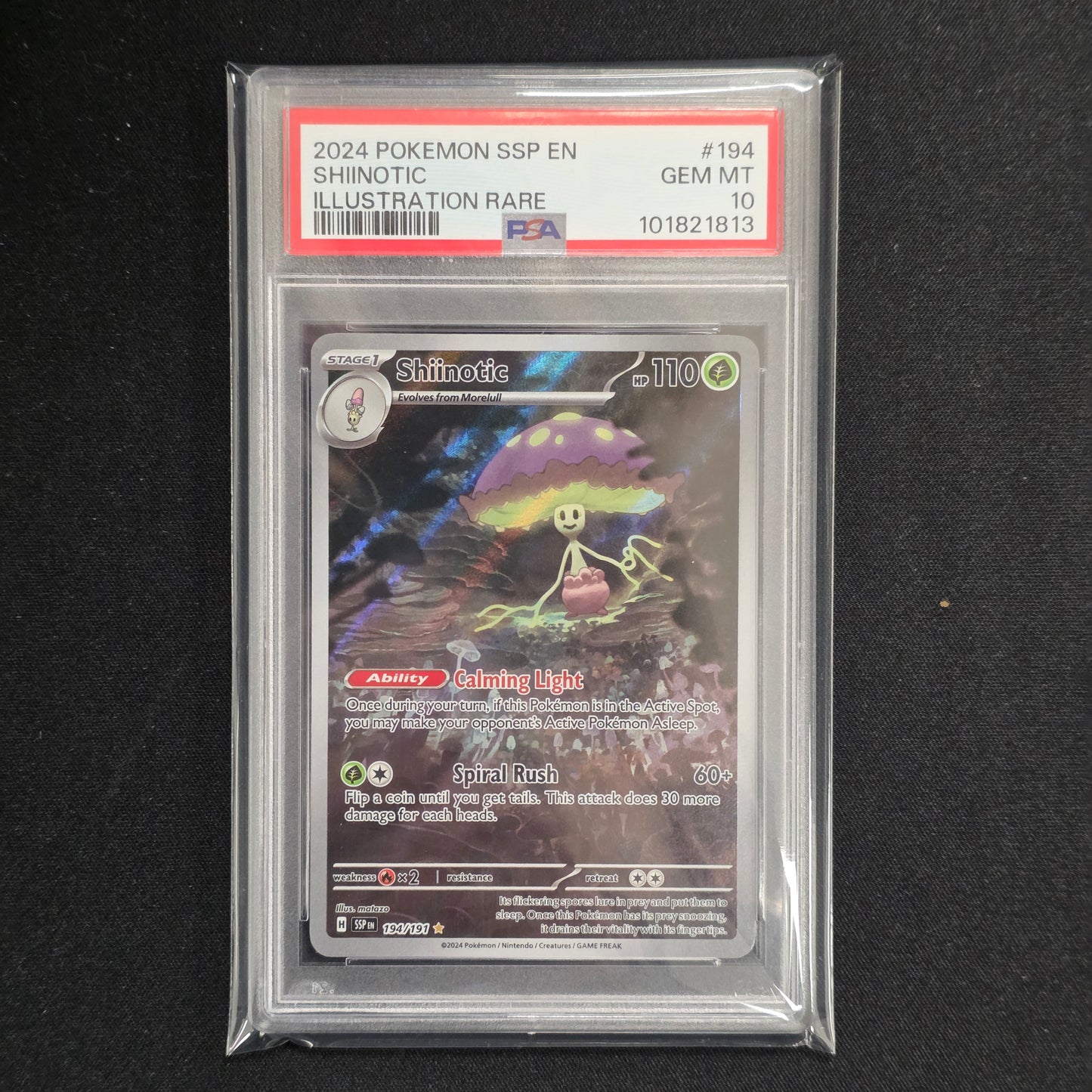 Pokemon TCG Shiinotic Surging Sparks 194/191 (PSA 10)