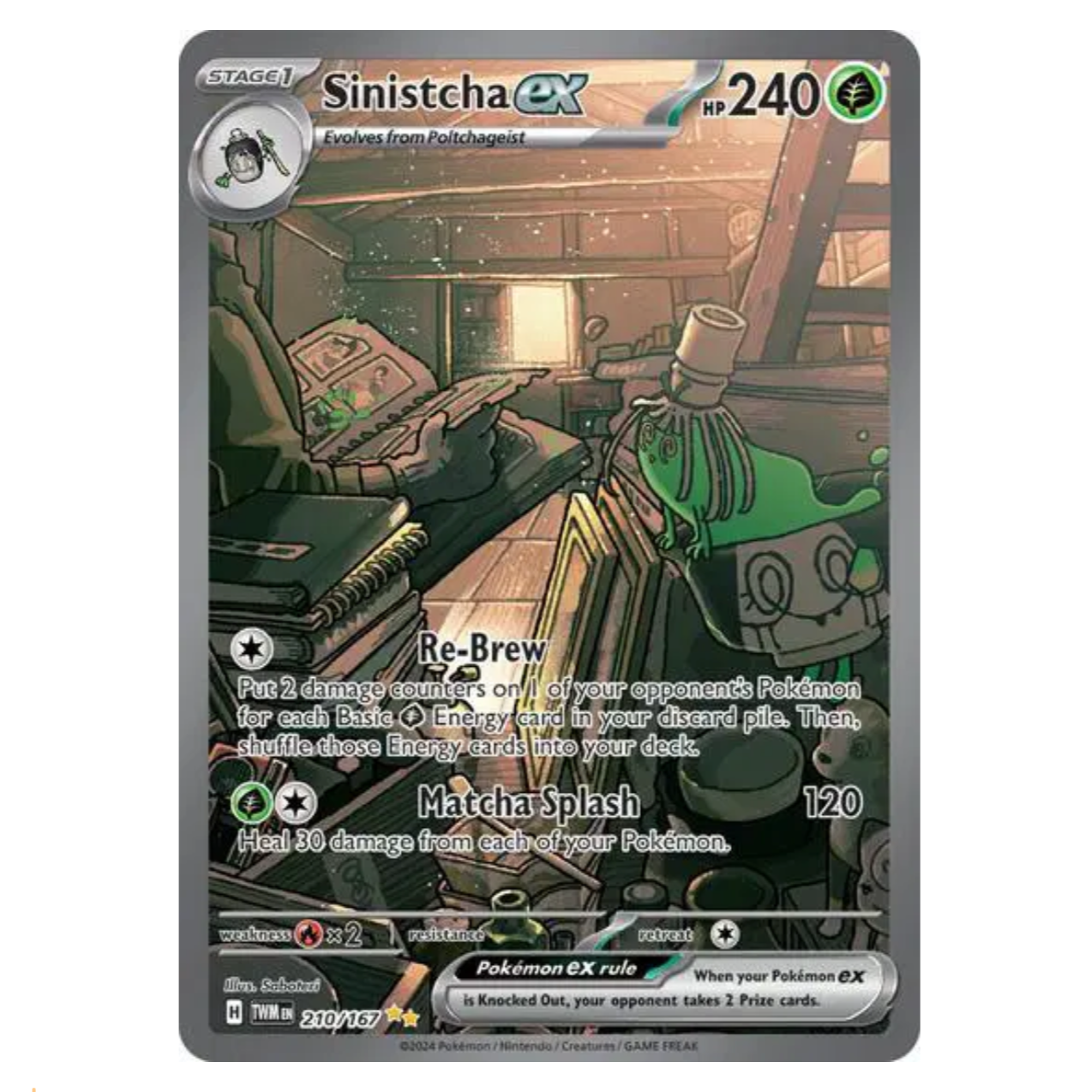 Pokemon TCG Sinistcha ex Twilight Masquerade 210/167