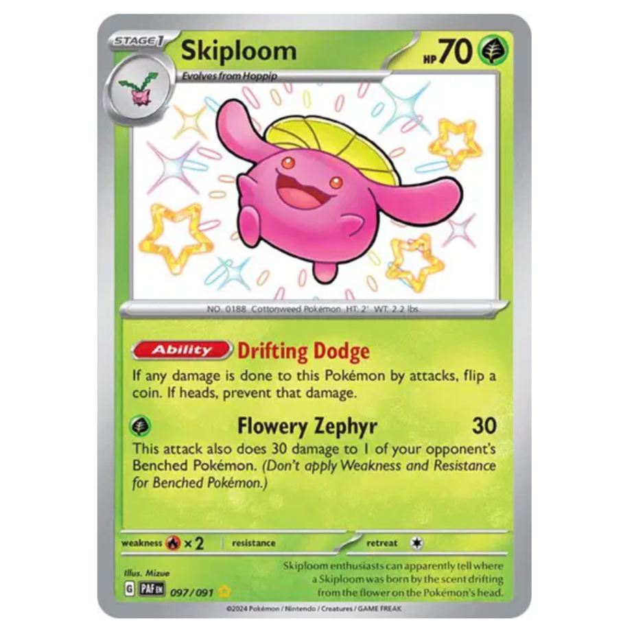 Pokemon TCG Skiploom *Baby Shiny* Paldean Fates 097/091