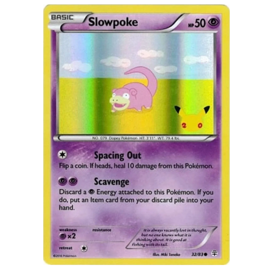 Pokemon TCG Slowpoke 20th Anniversary 32/83