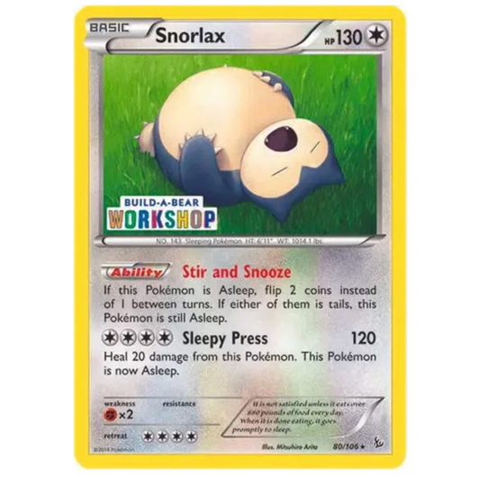 Pokemon TCG Snorlax Build a Bear Workshop Promo 80/106