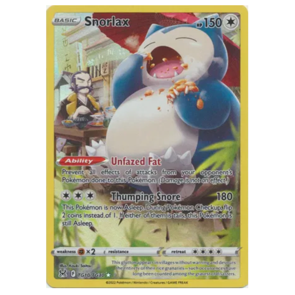 Pokemon TCG Snorlax Lost Origin TG10/TG30