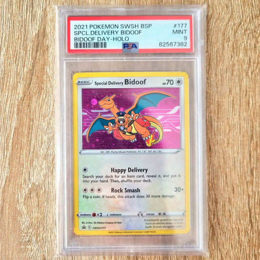 Pokemon TCG Special Delivery Bidoof Promo SWSH177 (PSA 9)