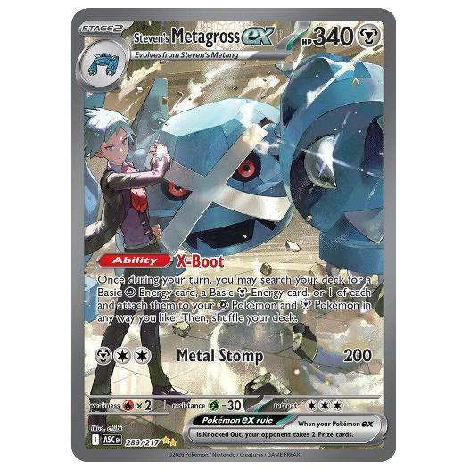Pokemon TCG Steven's Metagross ex Ascended Heroes 289/217