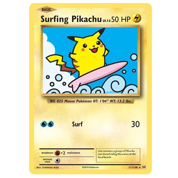 Pokemon TCG Surfing Pikachu Evolutions 111/108