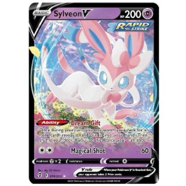 Pokemon TCG Sylveon V Evolving Skies *Prize Pack Series One* Stamped 074/203