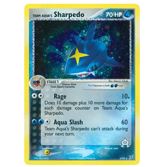 Pokemon TCG Team Aqua's Sharpedo *Holo* EX Team Magma vs Team Aqua 5/95