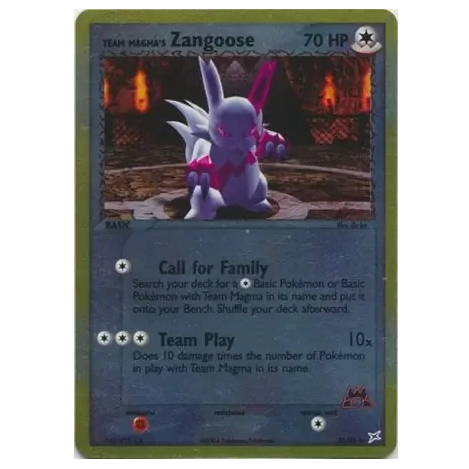 Pokemon TCG Team Magma's Zangoose *Reverse Holo* EX Team Magma vs Team Aqua 23/95