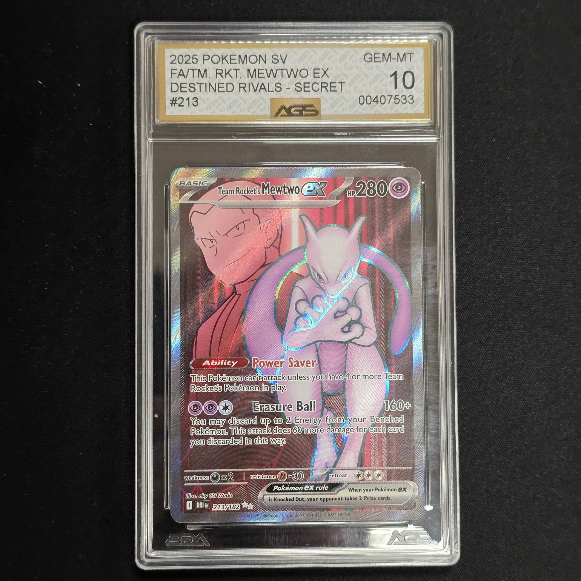 Pokemon TCG Team Rocket's Mewtwo EX Destined Rivals 213/182 (AGS 10)