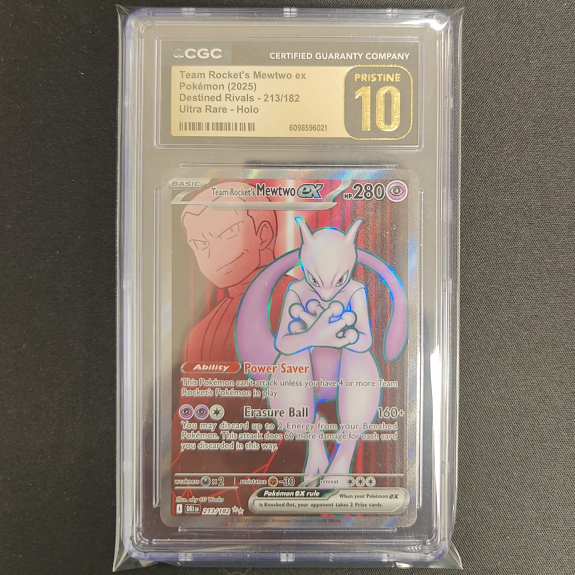 Pokemon TCG Team Rocket's Mewtwo EX Destined Rivals 213/182 (CGC 10 Pristine)