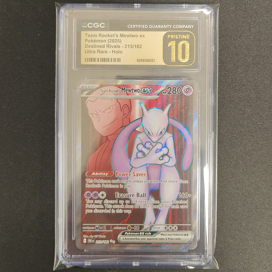 Pokemon TCG Team Rocket's Mewtwo EX Destined Rivals 213/182 (CGC 10 Pristine)