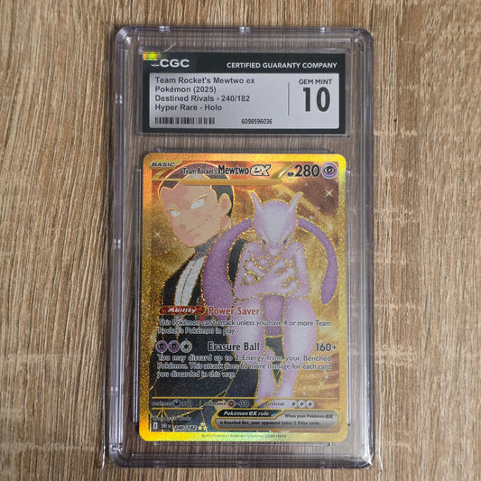 Pokemon TCG Team Rocket's Mewtwo ex Destined Rivals 240/182 (CGC 10)