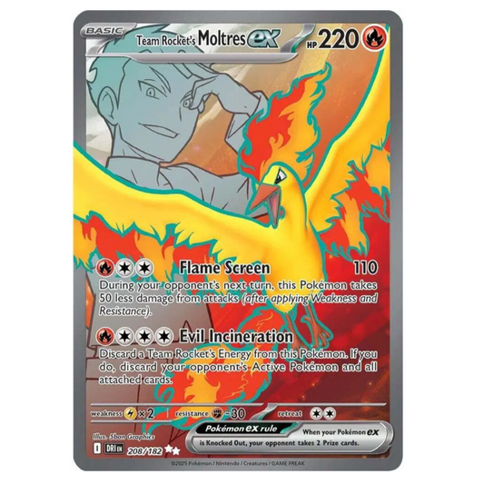 Pokemon TCG Team Rocket's Moltres ex Destined Rivals 208/182