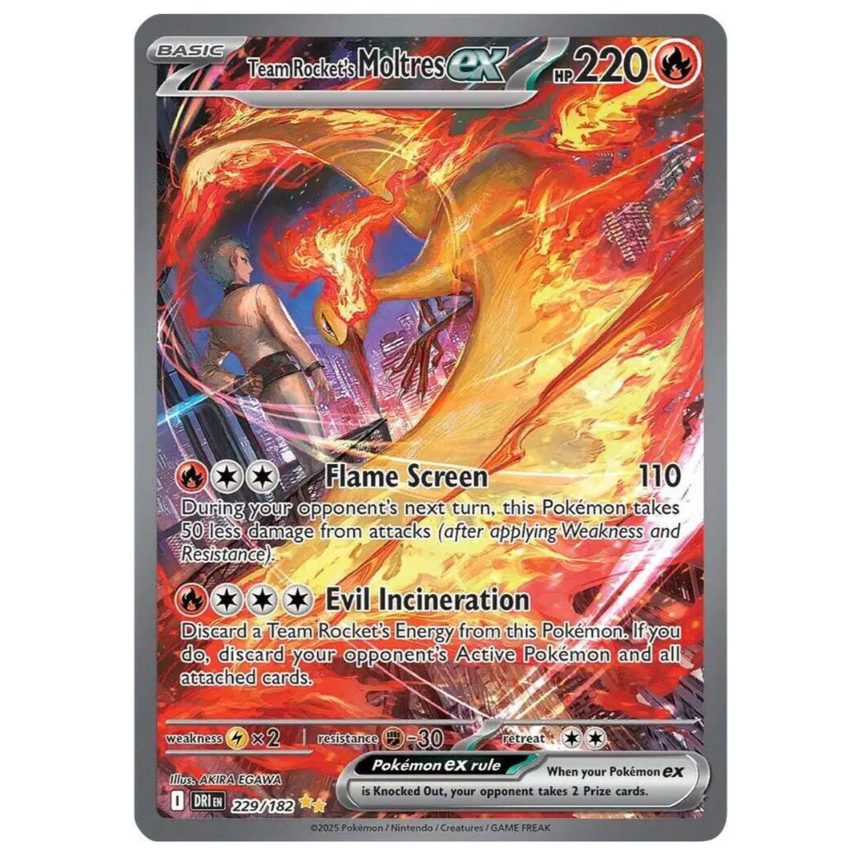 Pokemon TCG Team Rocket's Moltres ex Destined Rivals 229/182