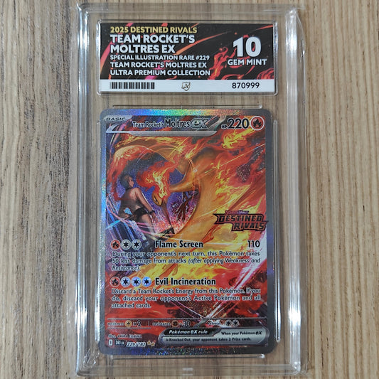 Pokemon TCG Team Rocket's Moltres ex Destined Rivals 229/182 *Stamped* (ACE 10)