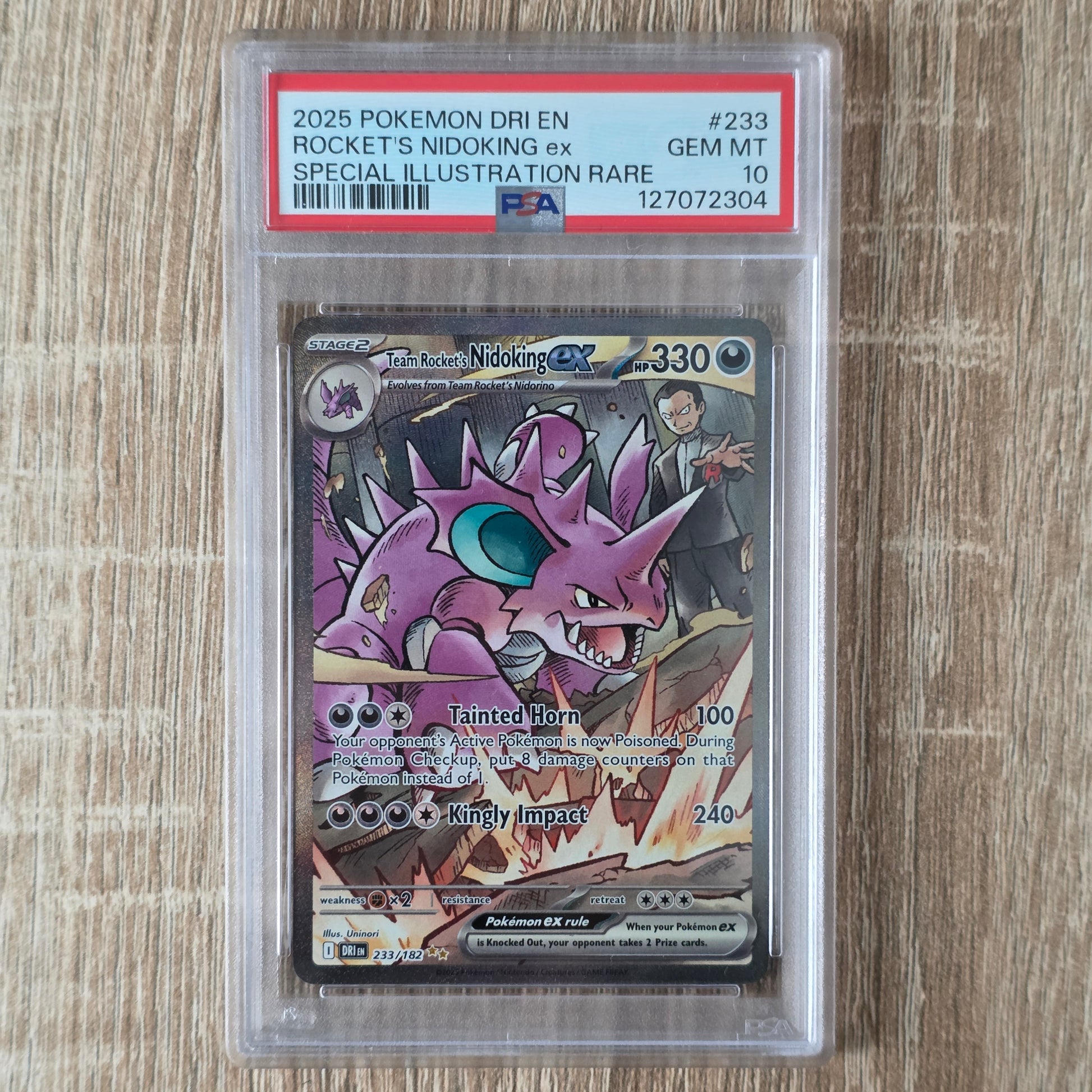 Pokemon TCG Team Rocket's Nidoking EX Destined Rivals 233/182 (PSA 10)