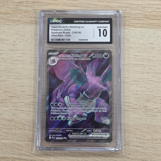 Pokemon TCG Team Rocket's Nidoking ex Destined Rivals 216/182 (CGC 10)