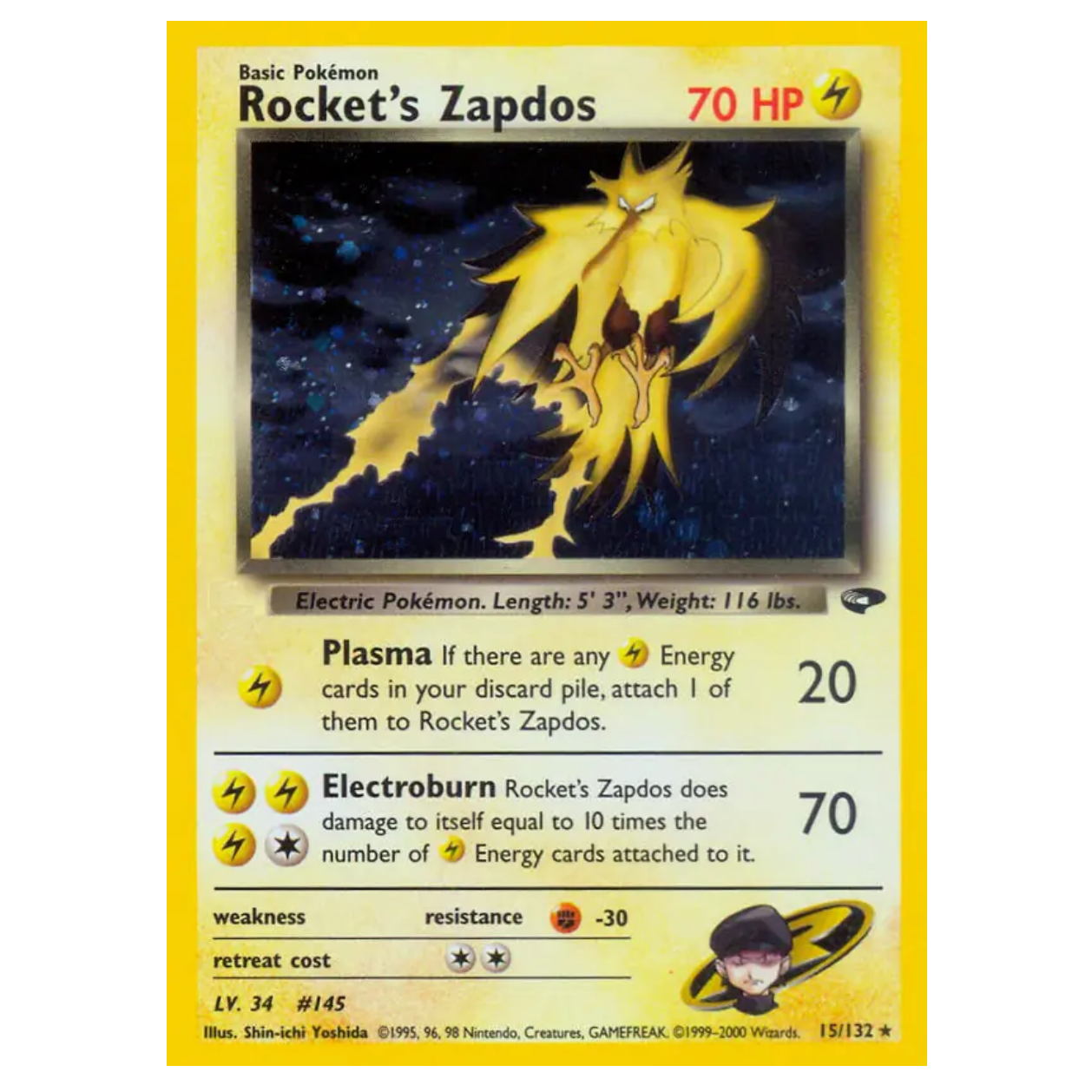 Pokemon TCG Team Rocket's Zapdos Gym Challenge 15/132