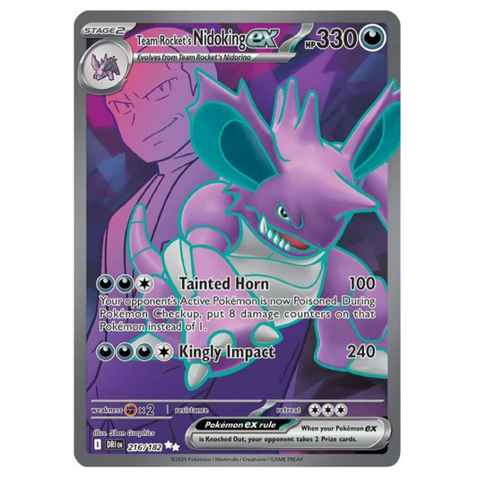 Pokemon TCG Team Rockets Nidoking ex Destined Rivals 216/182