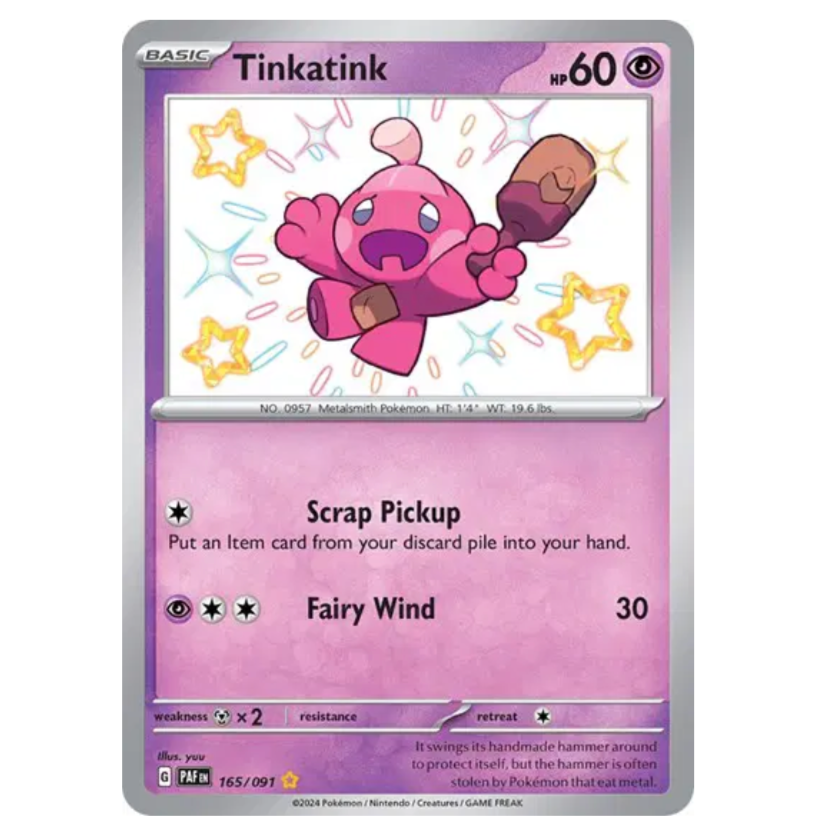 Pokemon TCG Tinkatink *Baby Shiny* Paldean Fates 165/091