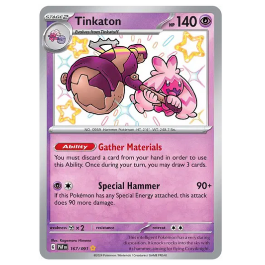 Pokemon TCG Tinkaton *Baby Shiny* Paldean Fates 167/091