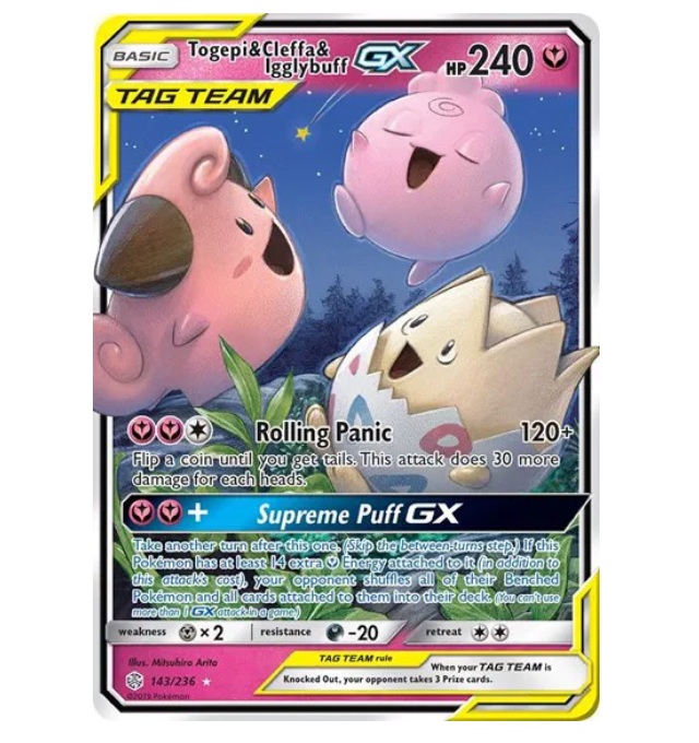 Pokemon TCG Togepi & Cleffa & Igglybuff GX Cosmic Eclipse 143/236